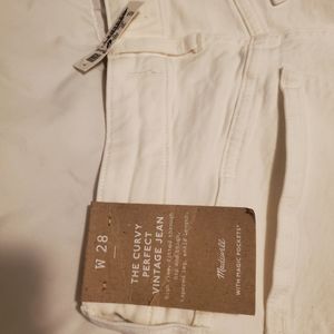 MADEWELL NWT SZ 28 TILE WHITE THE CURVY PERFECT VINTAGE JEAN
